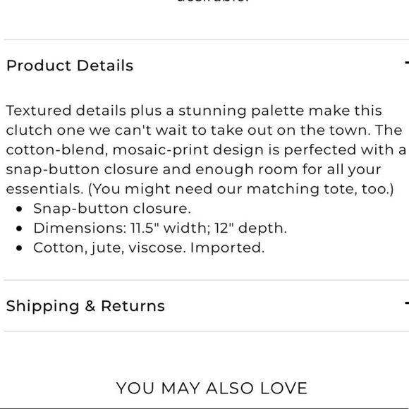 New Chico’s Mosaic print clutch - Picture 6 of 6